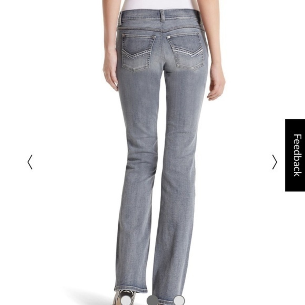 WHBM Noir Embroidered Pocket Boot Cut Jeans 2R